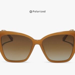 Diff Eyewear Becky II Salted Caramel Brown Gradient Polarized Sunglasses NEW
